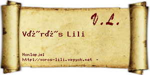 Vörös Lili névjegykártya