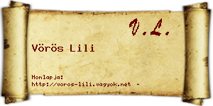 Vörös Lili névjegykártya